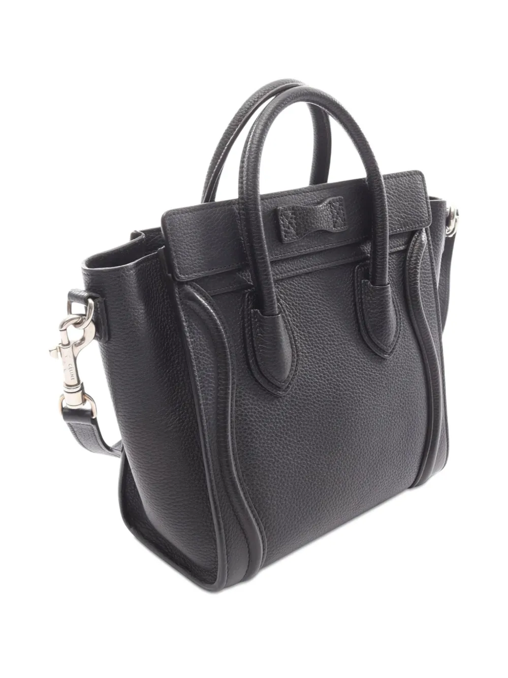 CELINE Pre-owned 2010-2025 Nano Leather Luggage Tote Satchel In Black