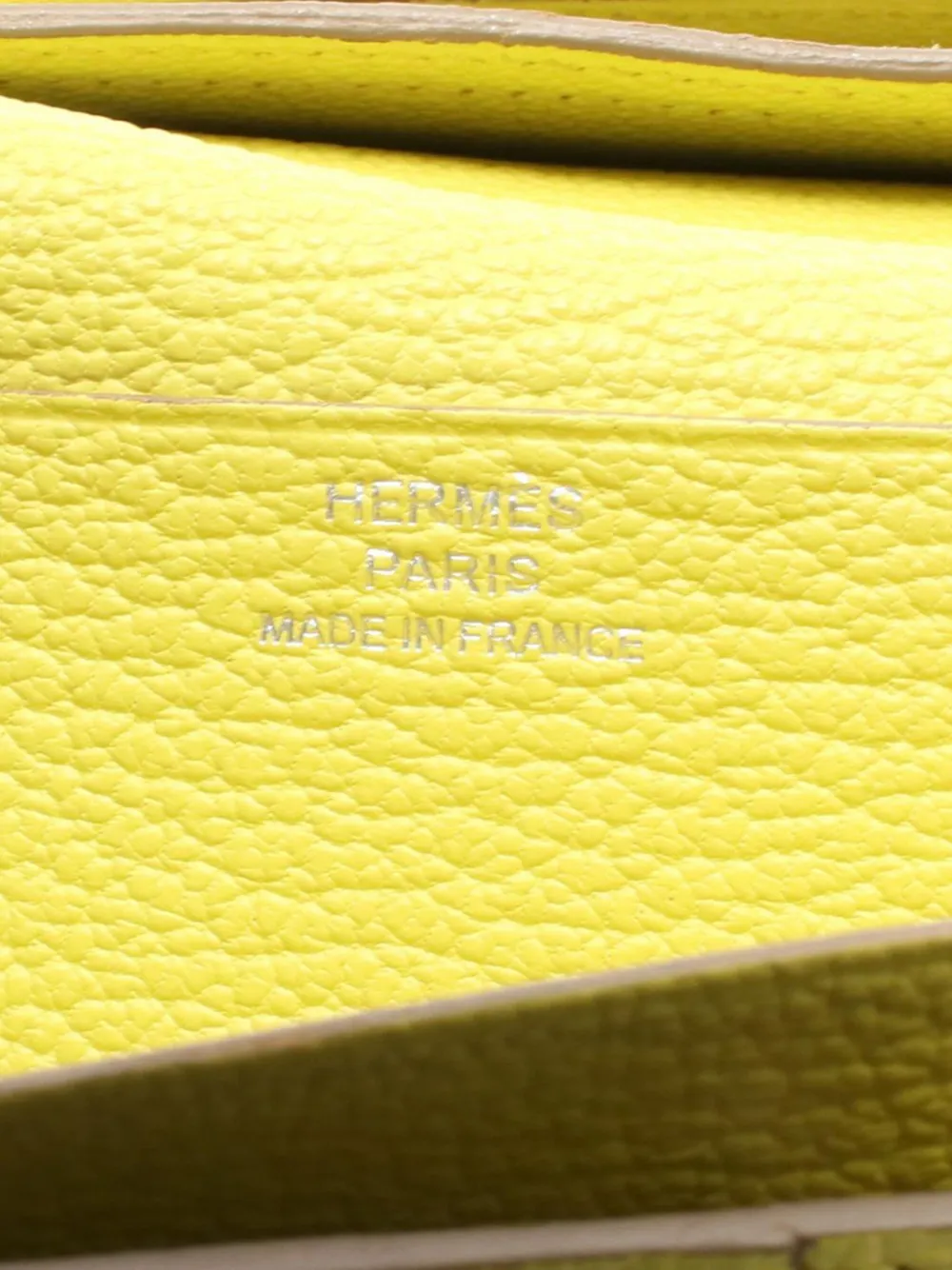 Pre-owned Hermes 2013 Chevre Bearn Soufflet Bifold Wallet Long Wallets In Yellow