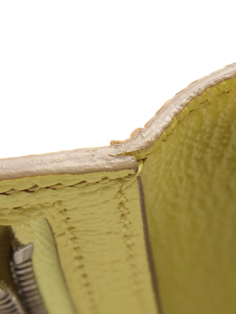 Pre-owned Hermes 2013 Chevre Bearn Soufflet Bifold Wallet Long Wallets In Yellow