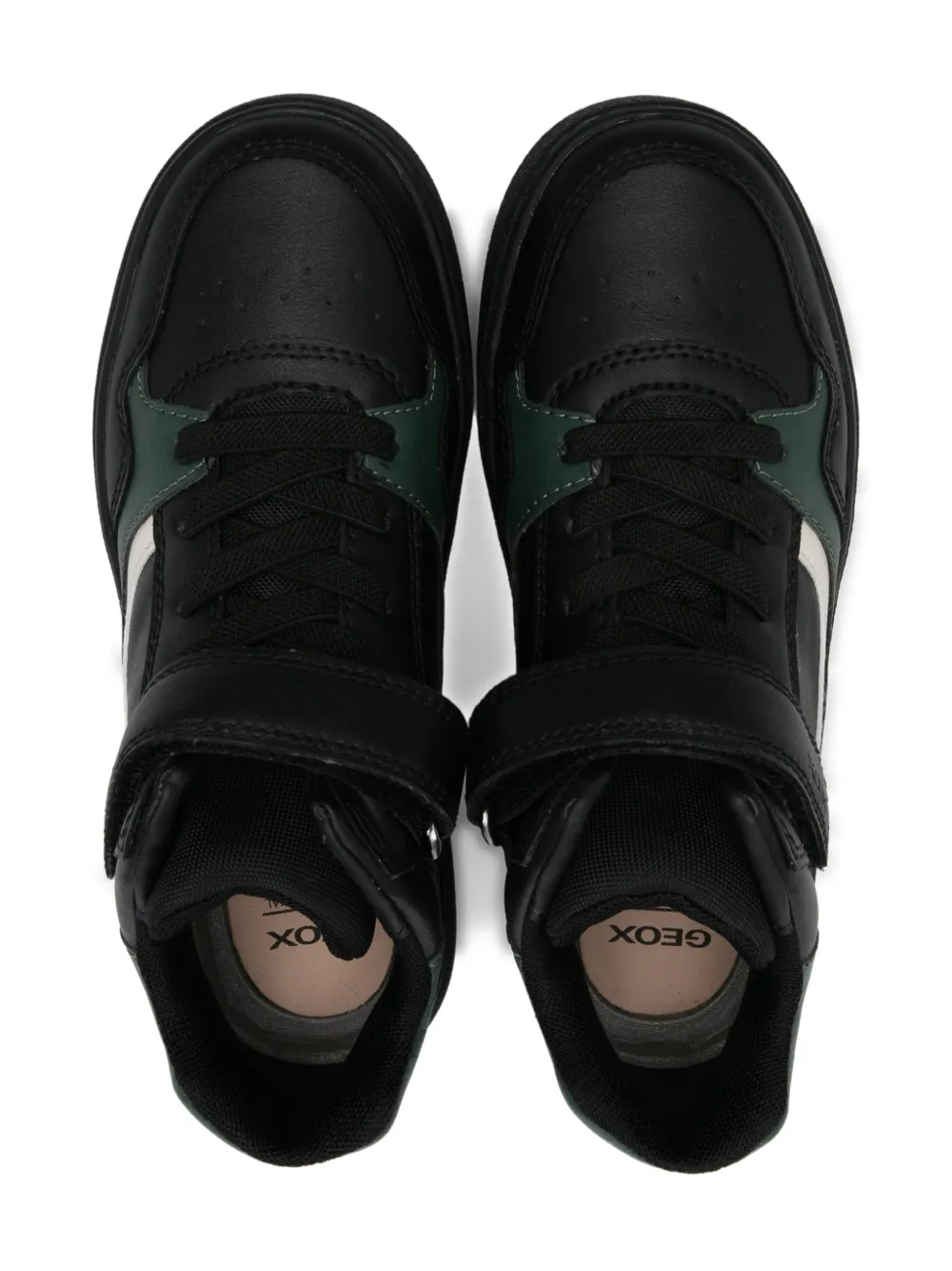 Geox Theleven Touch-strap Sneakers In Black