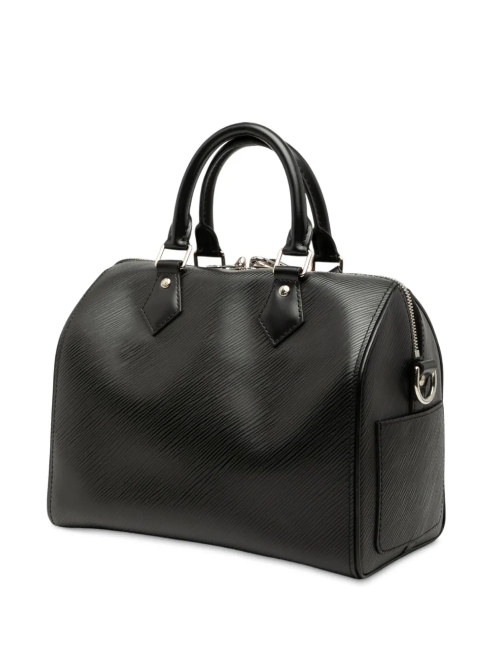 Pre-owned Louis Vuitton 2017 Epi Speedy Bandouliere 25 Satchel In Black