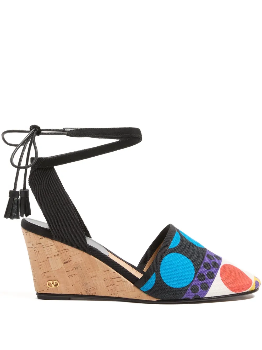 Valentino Garavani 75 mm La Cruisette sandalen met sleehak Zwart