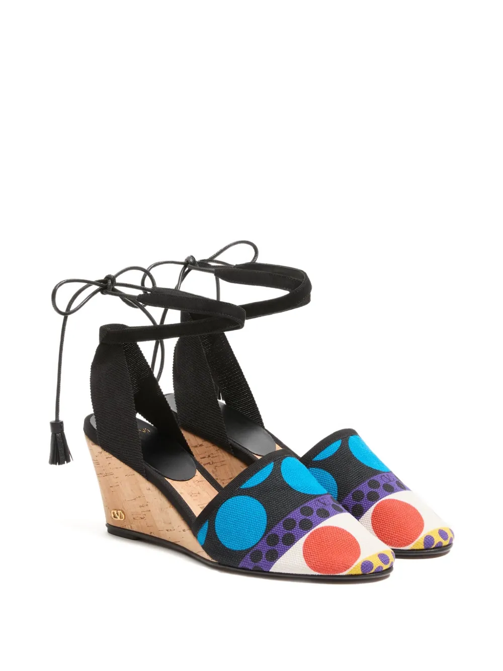 Valentino Garavani 75 mm La Cruisette sandalen met sleehak Zwart