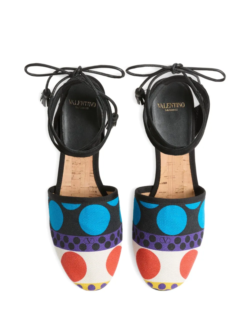 Valentino Garavani 75 mm La Cruisette sandalen met sleehak Zwart