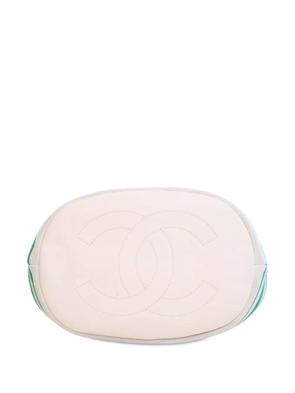 Pre-owned Chanel 2019 Mixed Fibers And Aged Calfskin Venise Biarritz Bucket Bag In Multi