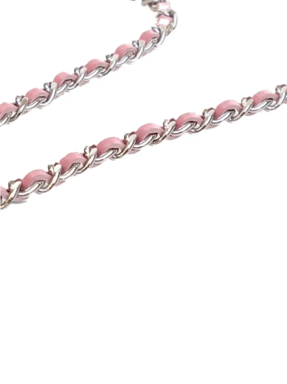 Pre-owned Chanel 2010-2011 Cc Embossed Lambskin Camellia Wallet On Chain Crossbody Bag In Pink