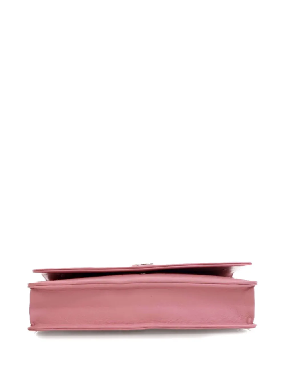 Pre-owned Chanel 2010-2011 Cc Embossed Lambskin Camellia Wallet On Chain Crossbody Bag In Pink