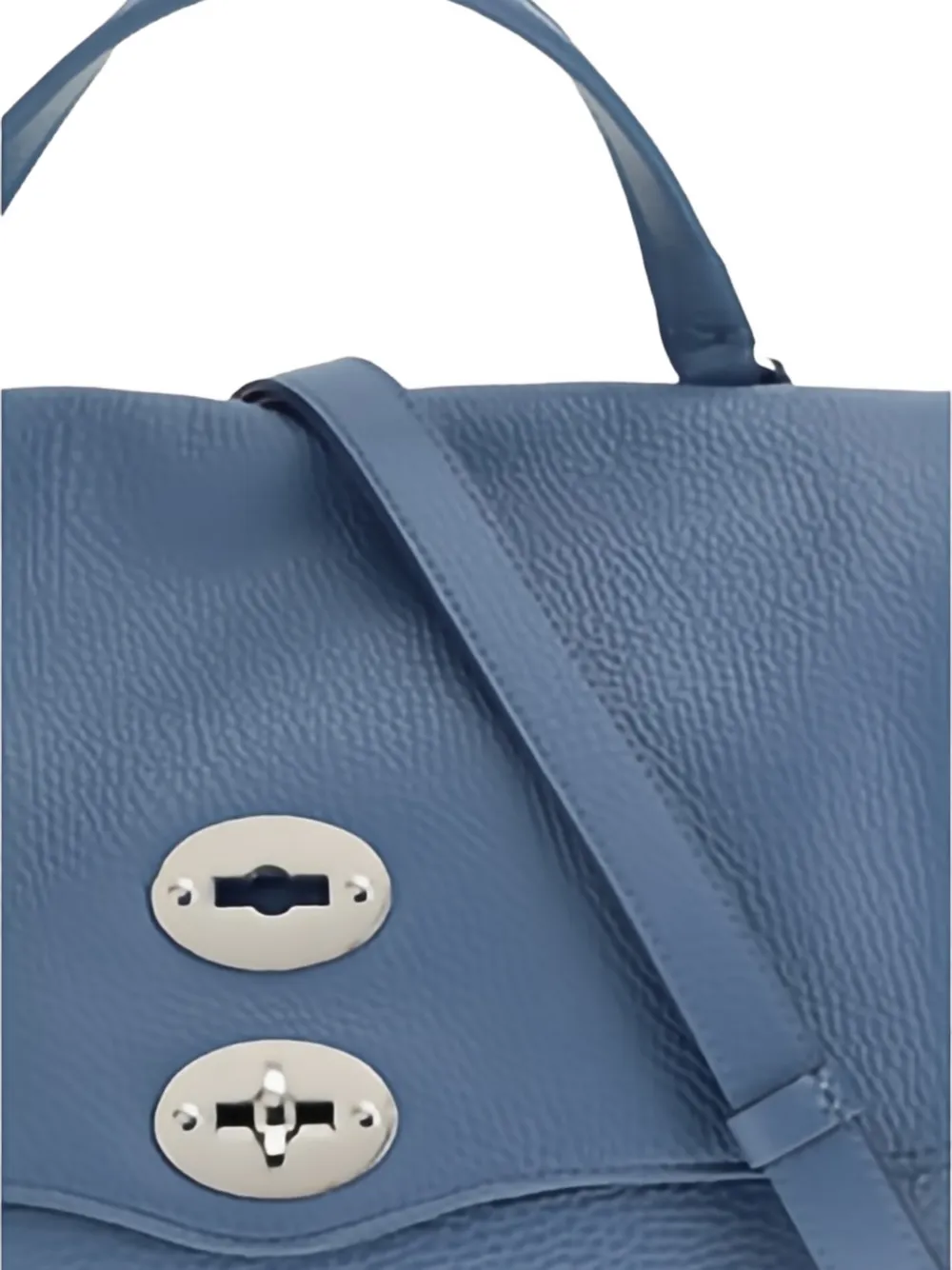 Zanellato Blue Calf Leather Bos Taurus Shoulder Bag In Blue