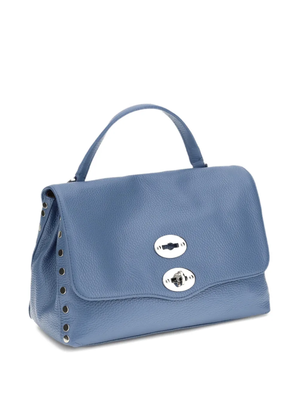 Zanellato Blue Calf Leather Bos Taurus Shoulder Bag In Blue