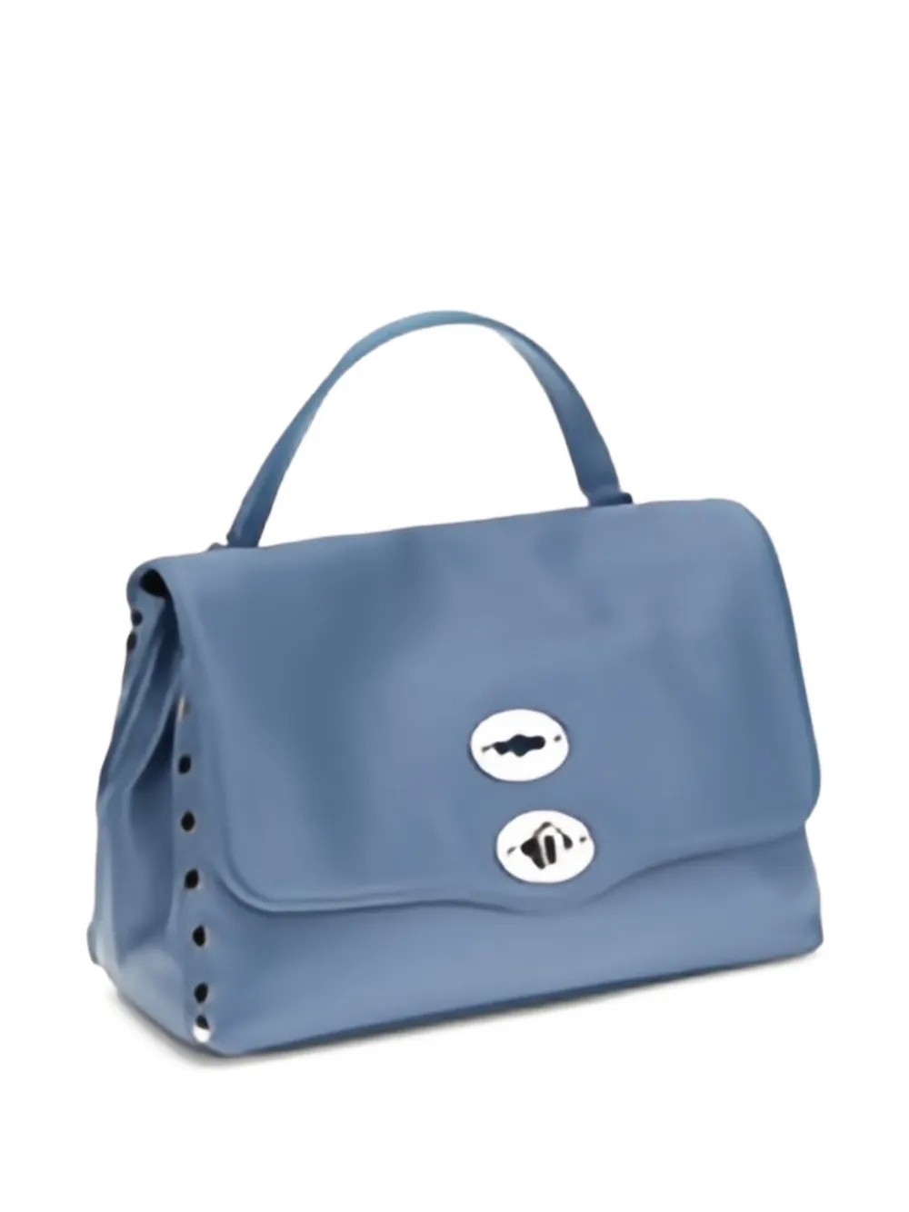 Zanellato Blue Calf Leather Bos Taurus Shoulder Bag In Blue
