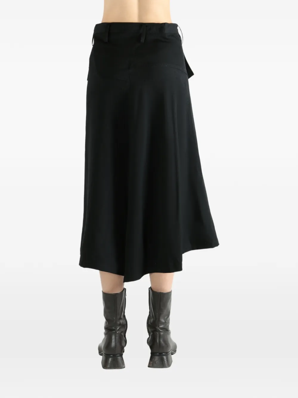 Y's Button-detail Midi Skirt In Black