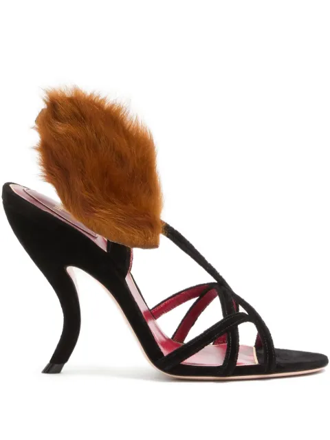 Valentino Garavani — 105mm Fetishique fur-leaf sandals