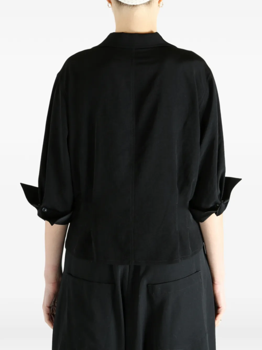 Y's 3/4 Sleeve Blouse In Black