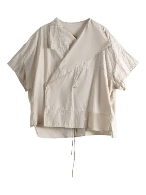 Y's camisa con paneles estampados de rayas