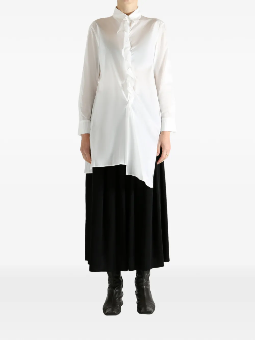 Y's ruffled shirt - Wit