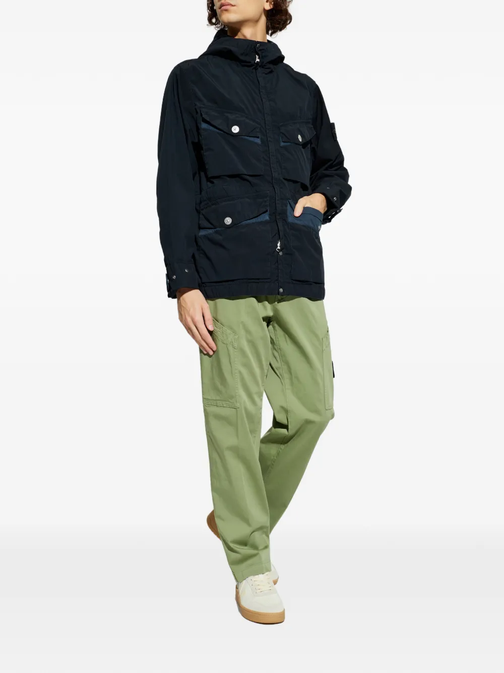 Stone Island logo-patch cargo pants - Groen