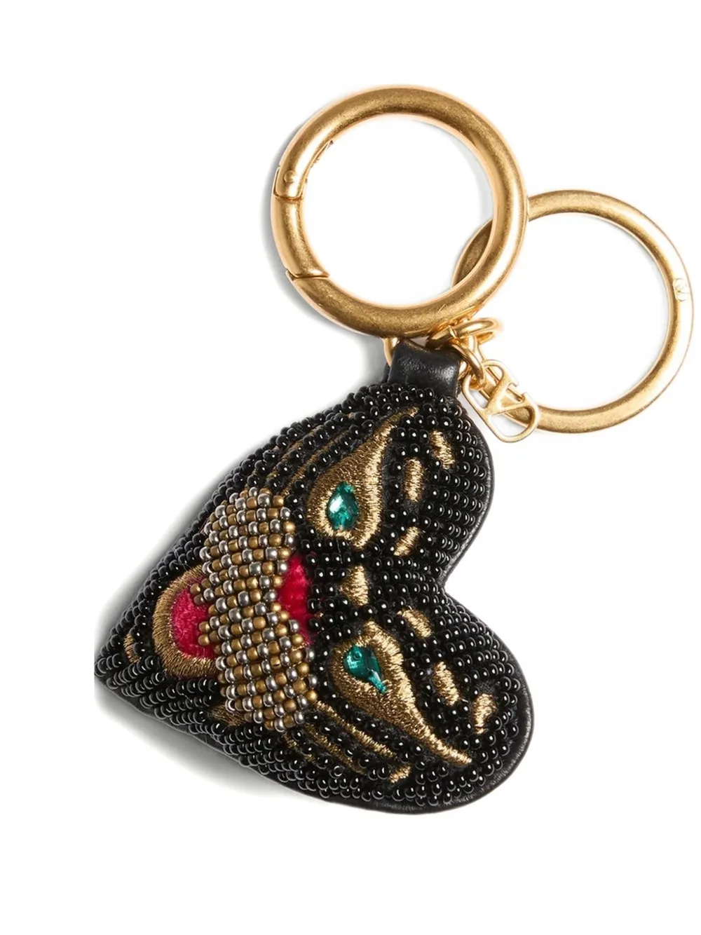 Valentino Garavani VG Coeur De Chat heart-shape bag charm - Black