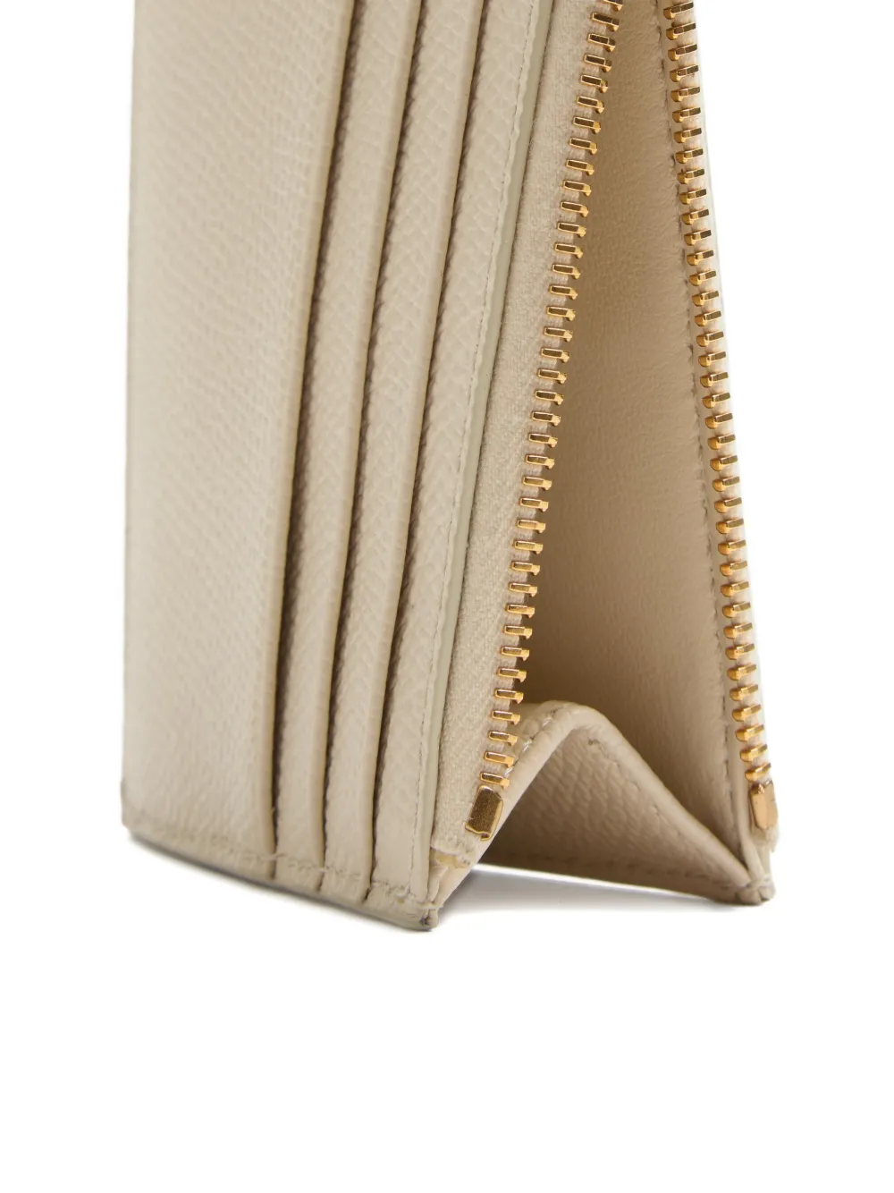 Valentino Cherryfic Grainy Calfskin Cardholder In Neutral