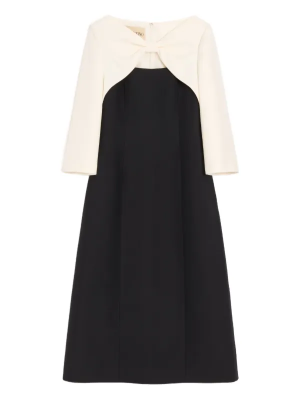 valentino black midi dress Crepe Couture embellished midi dress in black - Valentino