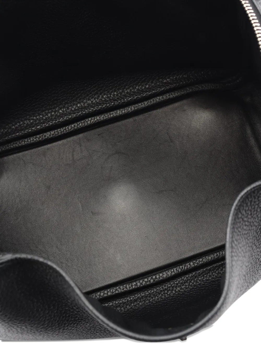 Pre-owned Hermes 2016 Taurillon Clemence Lindy 30 Shoulder Bag In Black