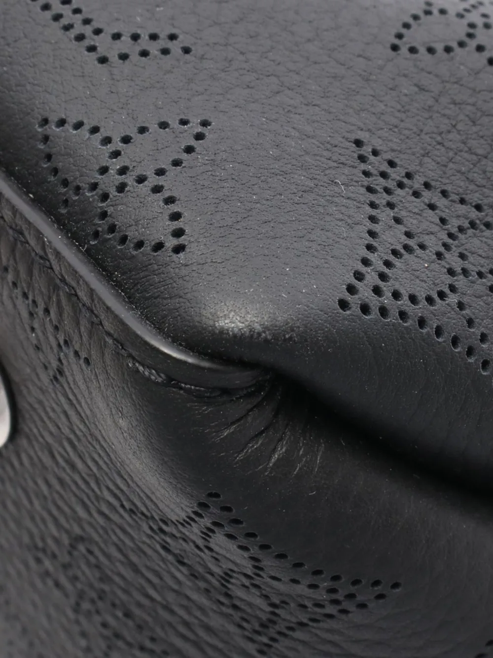 LOUIS VUITTON Pre-owned 2021-2025 Monogram Mahina Bella Tote Satchel In Black