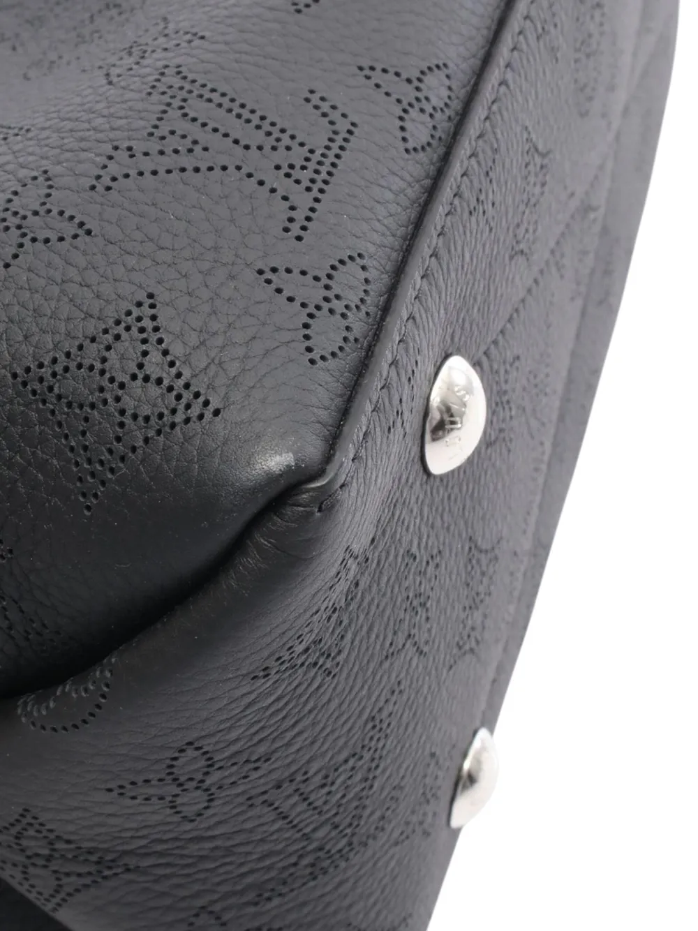 LOUIS VUITTON Pre-owned 2021-2025 Monogram Mahina Bella Tote Satchel In Black