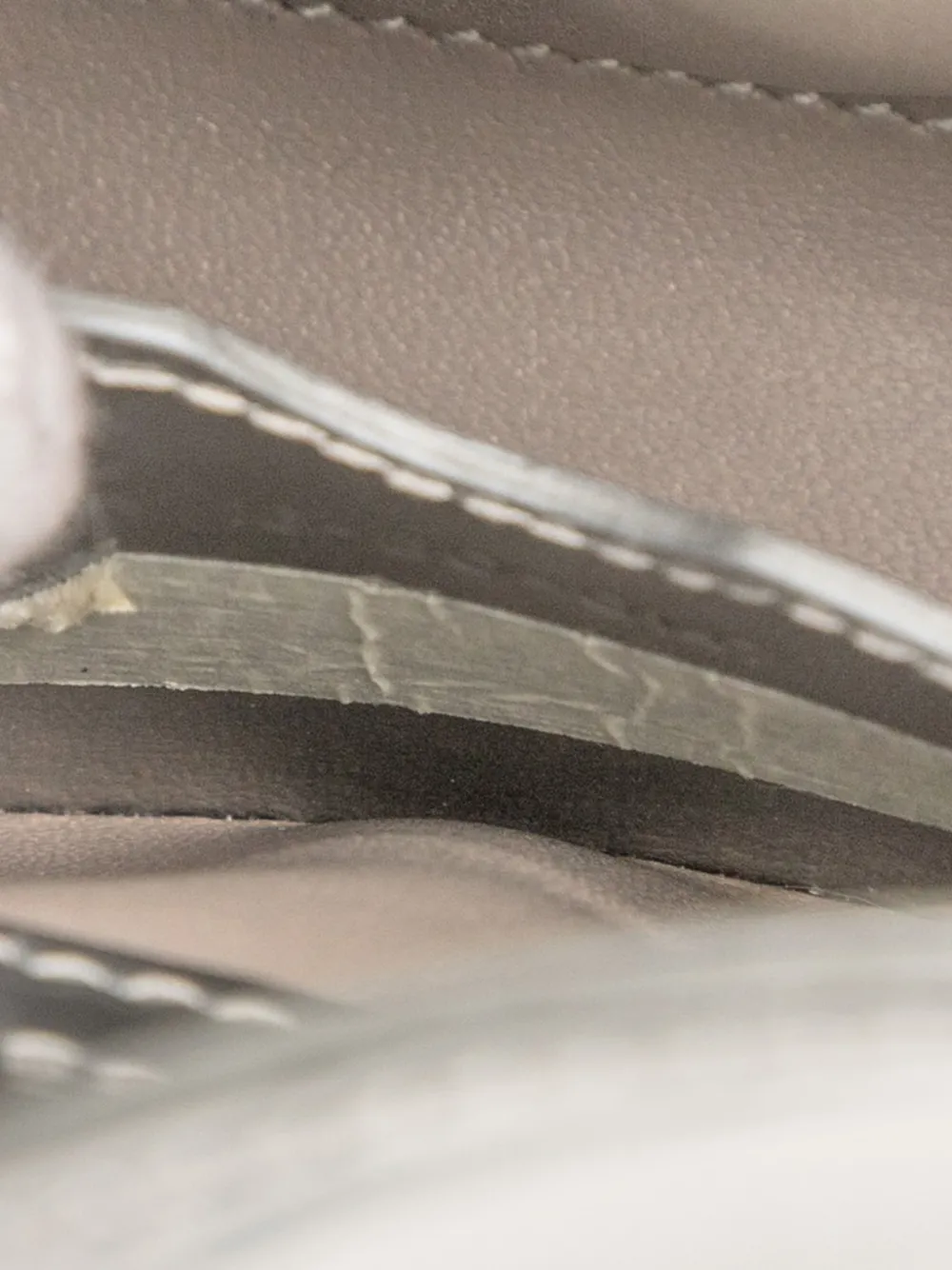 DIOR Pre-owned 2017 Micro Metallic Lambskin Cannage Bear Lady Satchel In Silver