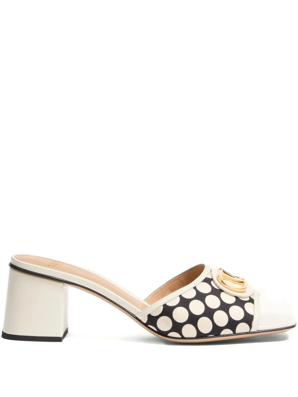 Valentino Garavani Sandalo Slide Vlogo Signature In Tessuto Plus De Pois 60mm In Multi