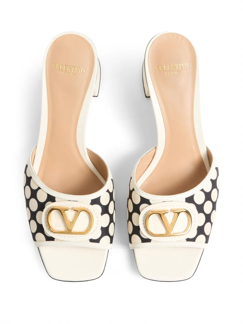 Valentino Garavani Sandalo Slide Vlogo Signature In Tessuto Plus De Pois 60mm In Multi