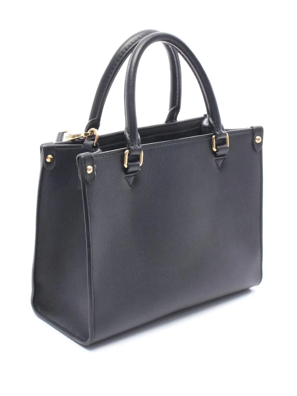 Pre-owned Louis Vuitton 2021-2025 Calfskin Lock & Go Satchel In Black