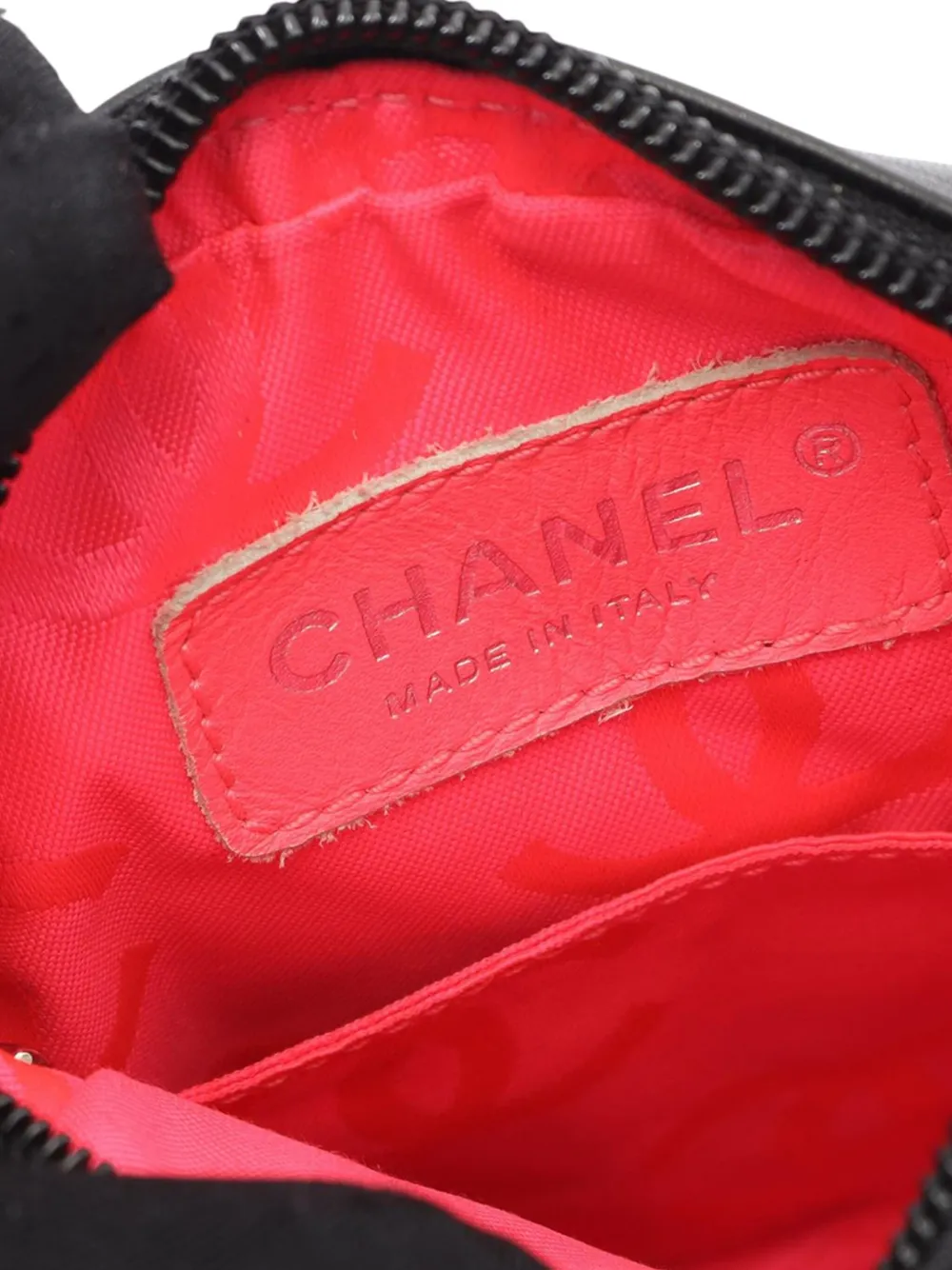 Pre-owned Chanel 2003-2004 Small Lambskin Cambon Ligne Crossbody Bag In Black