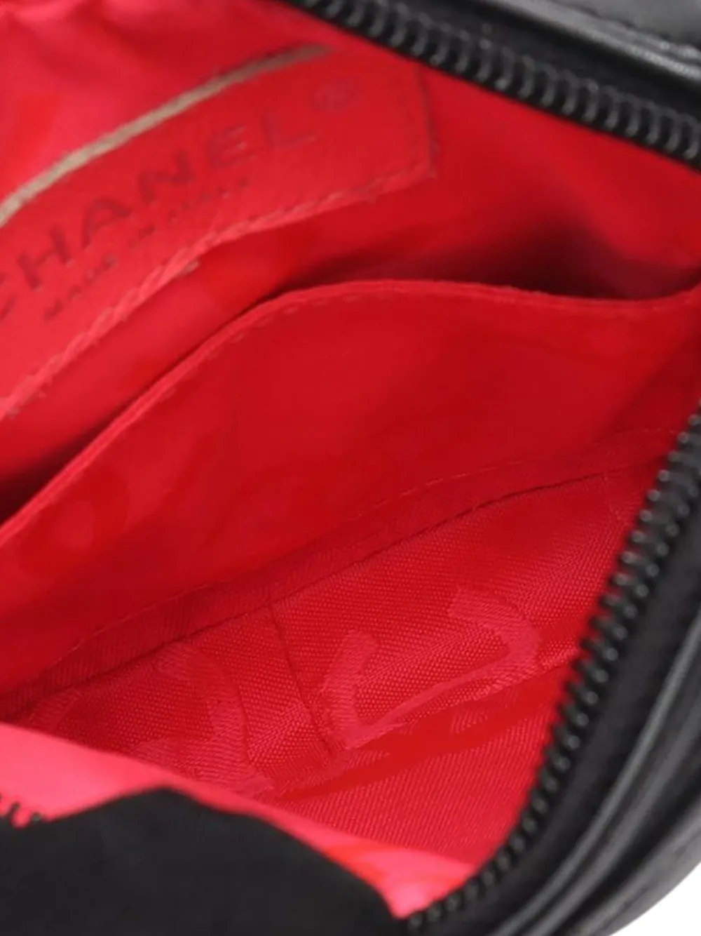 Pre-owned Chanel 2003-2004 Small Lambskin Cambon Ligne Crossbody Bag In Black