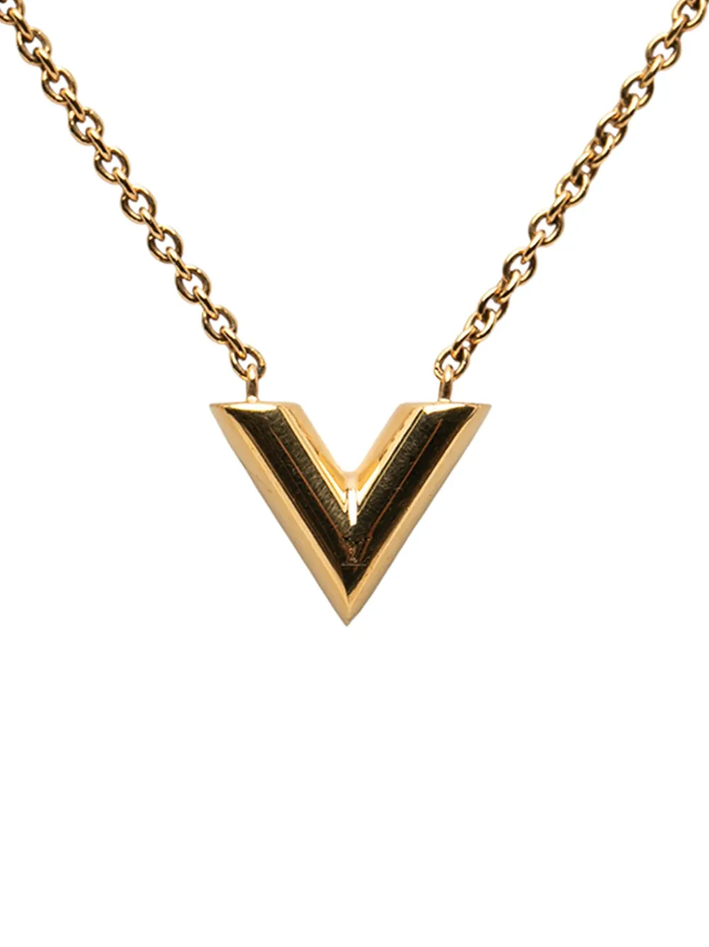 Louis Vuitton Pre-Owned 2015 Gold Plated Essential V Necklace costume