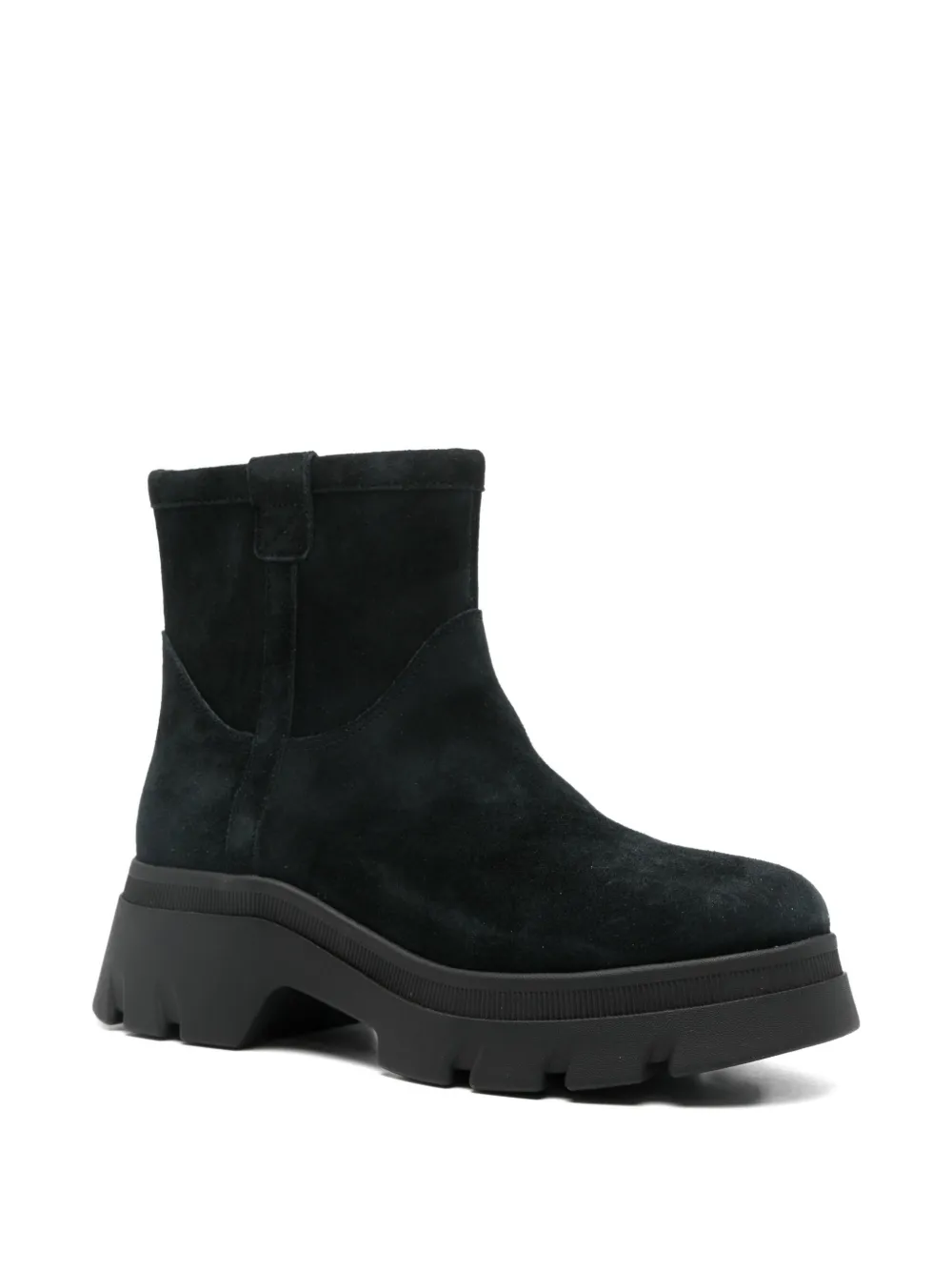 Geox 50mm Suede Zip Boots In Black