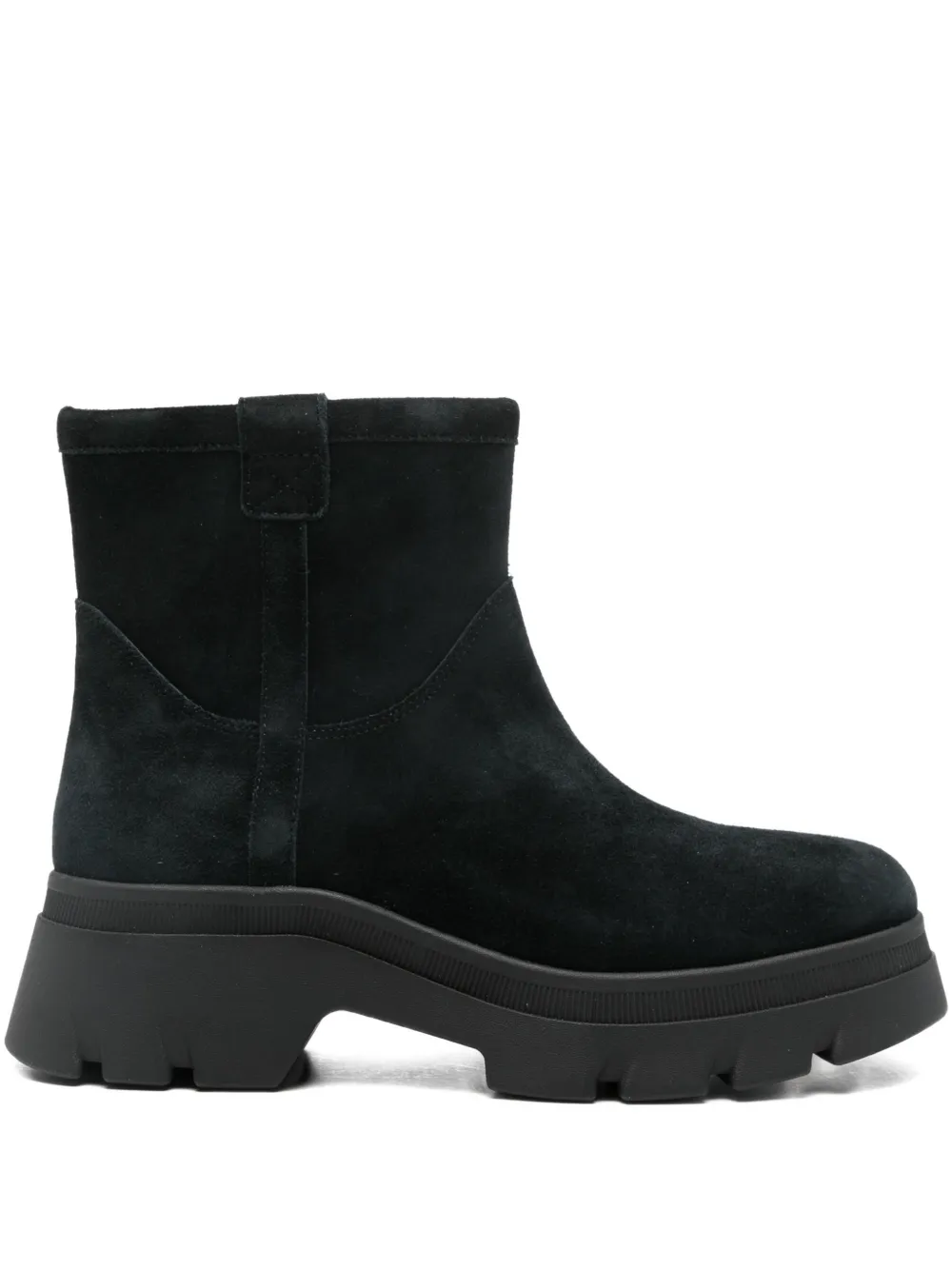 Geox 50mm Suede Zip Boots In Black