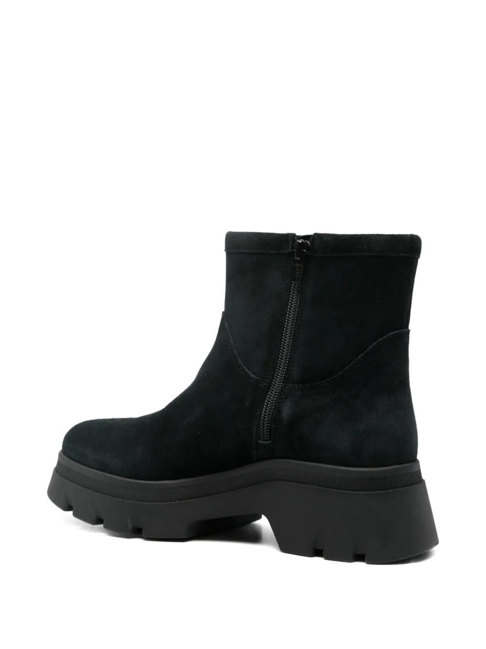 Geox 50mm Suede Zip Boots In Black