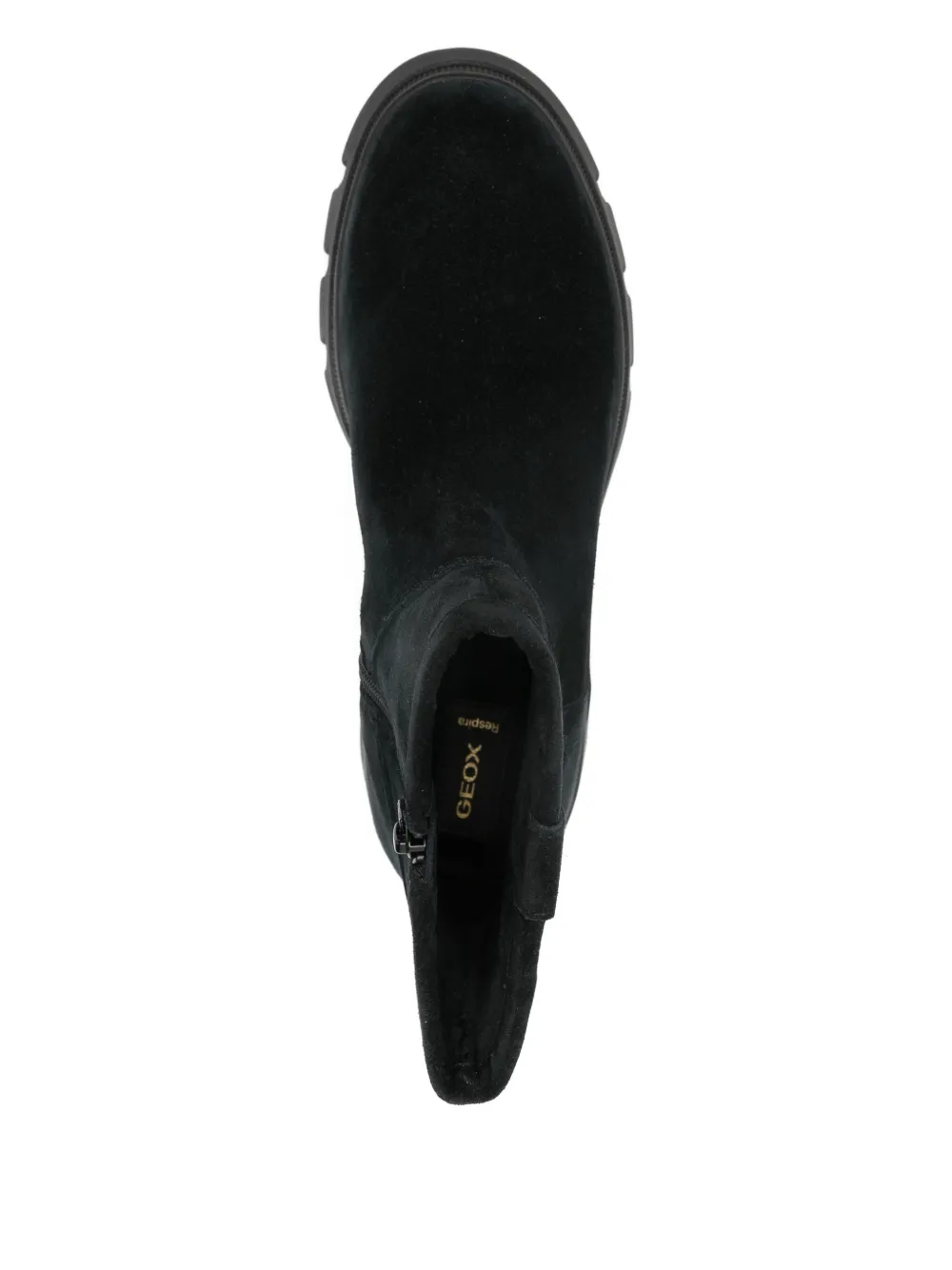 Geox 50mm Suede Zip Boots In Black