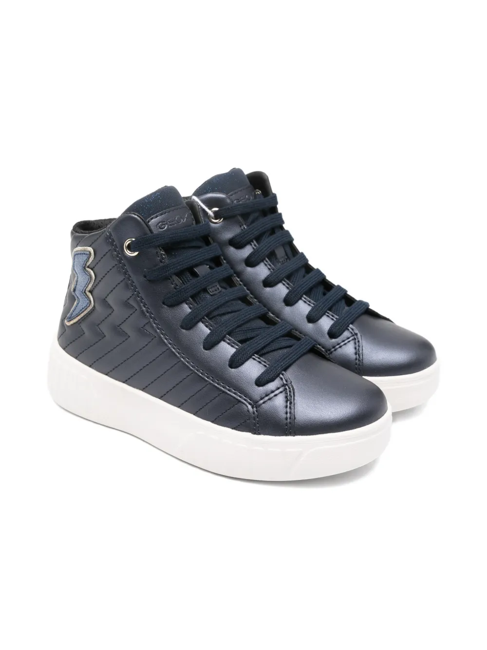 Geox Zigzag Mikiroshi Lace-up Trainers In Blue