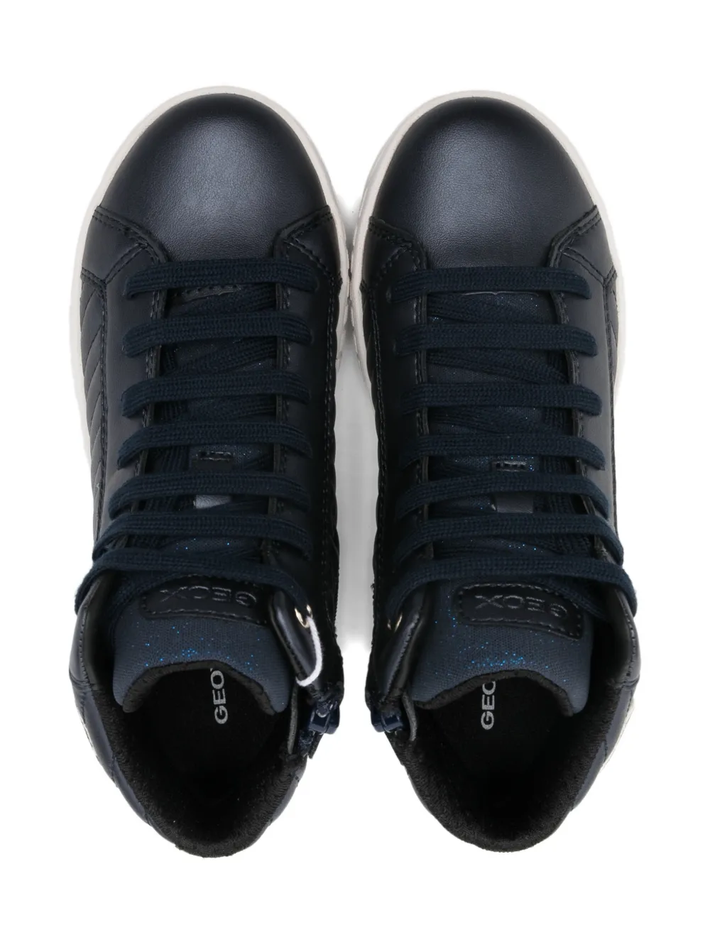 Geox Zigzag Mikiroshi Lace-up Trainers In Blue