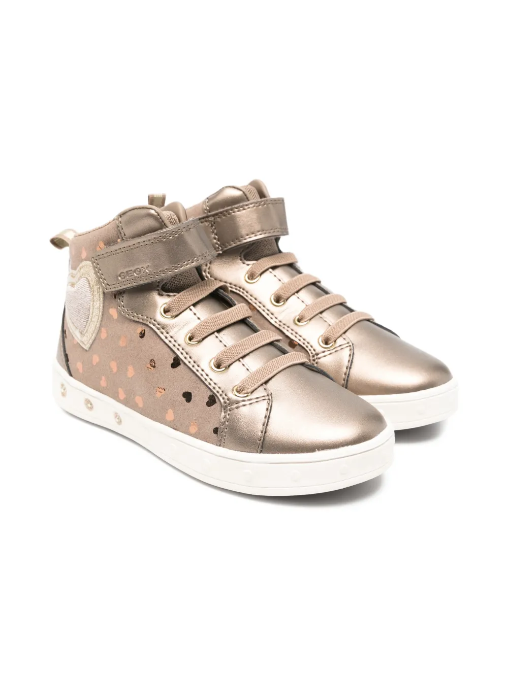 Geox Kids Skylin heart appliqué trainers Bruin