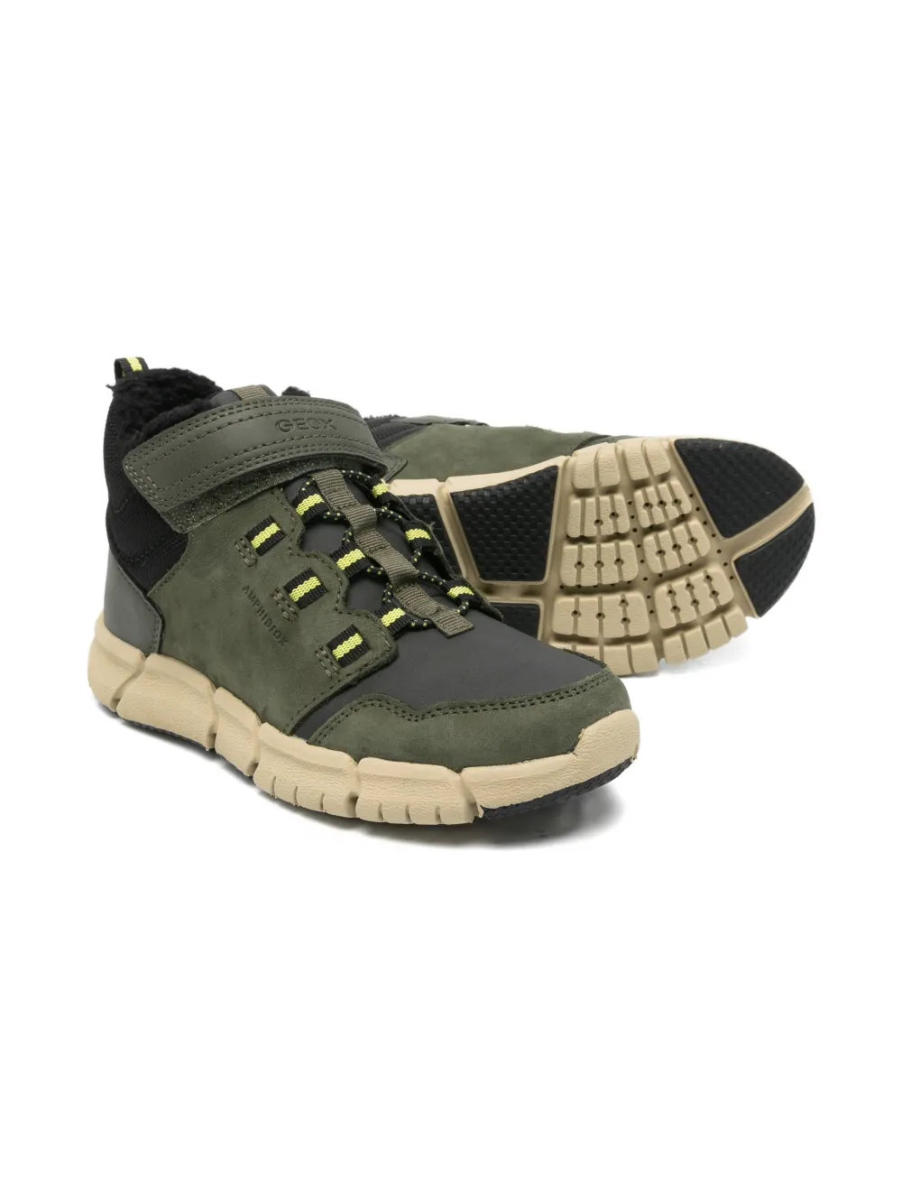 Geox Flexyper Touch-strap Sneakers In Green