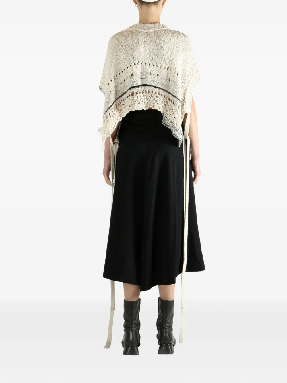 Y's Tie-detail Sweater In Neutral