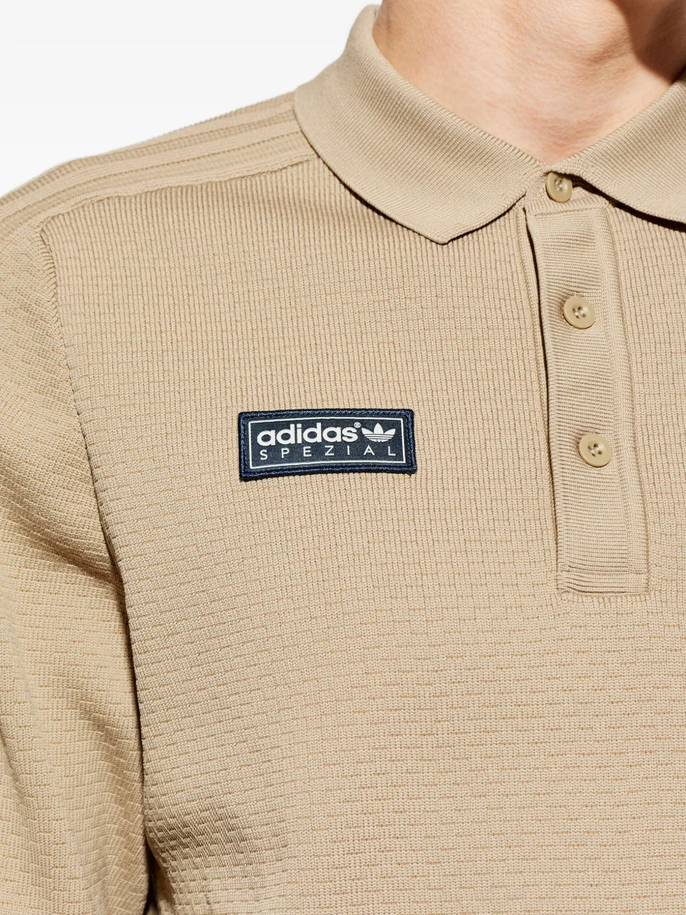 adidas Ravensworth SPZL long-sleeved polo shirt Beige