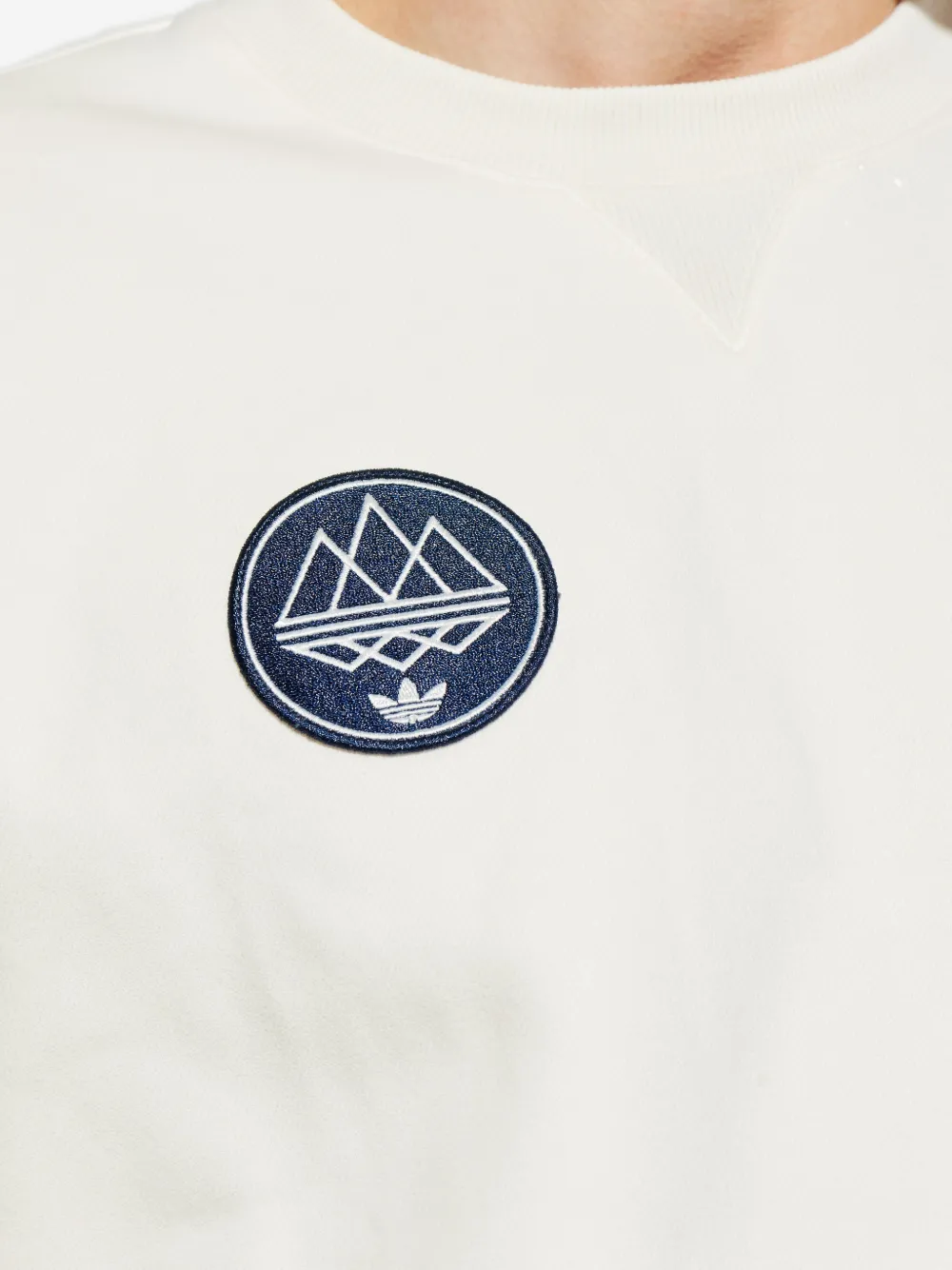 adidas SPZL logo-patch crew-neck sweatshirt Beige