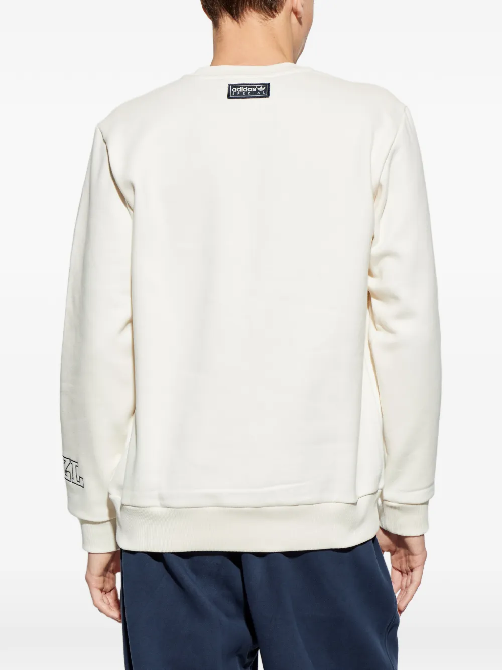 adidas SPZL logo-patch crew-neck sweatshirt Beige