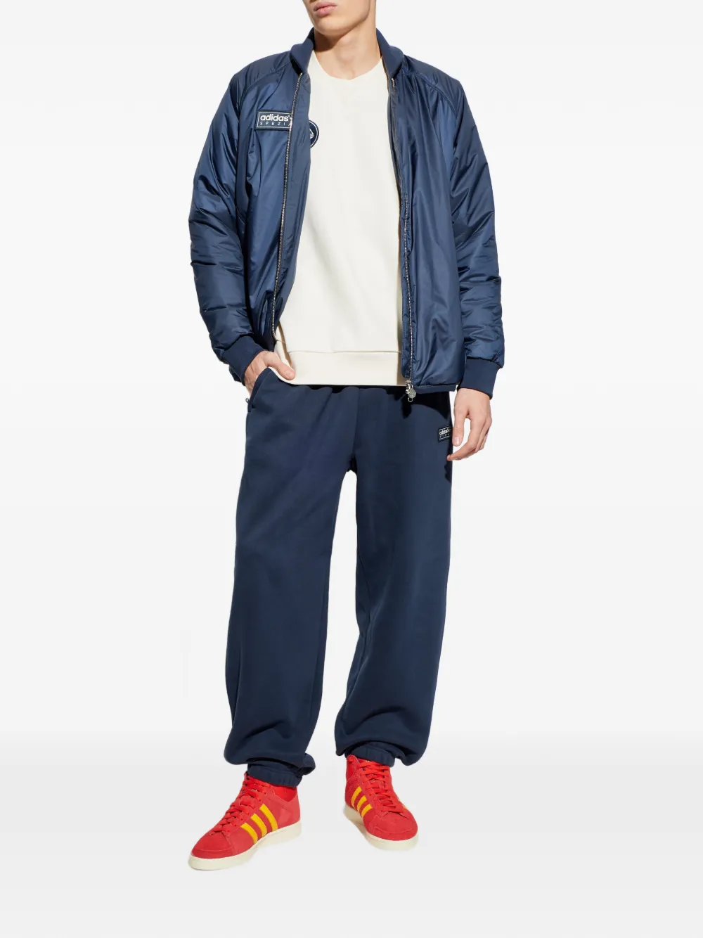 Adidas SPZL logo-patch crew-neck sweatshirt - Beige