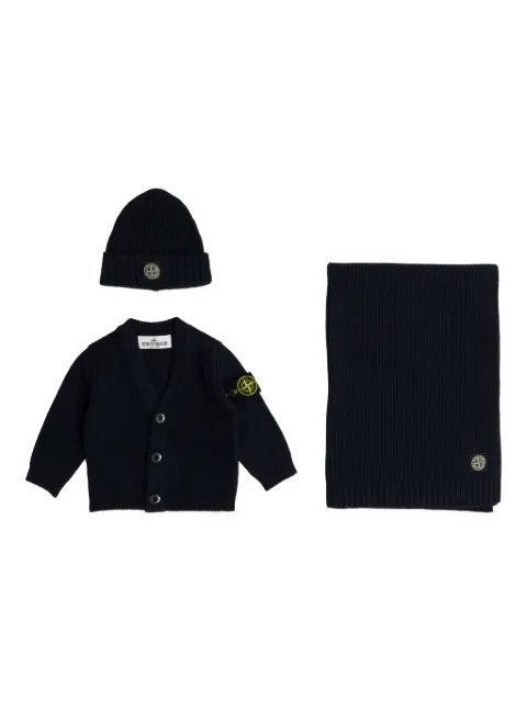 Stone Island Junior buttoned logo-detailed cardigan (set of three)