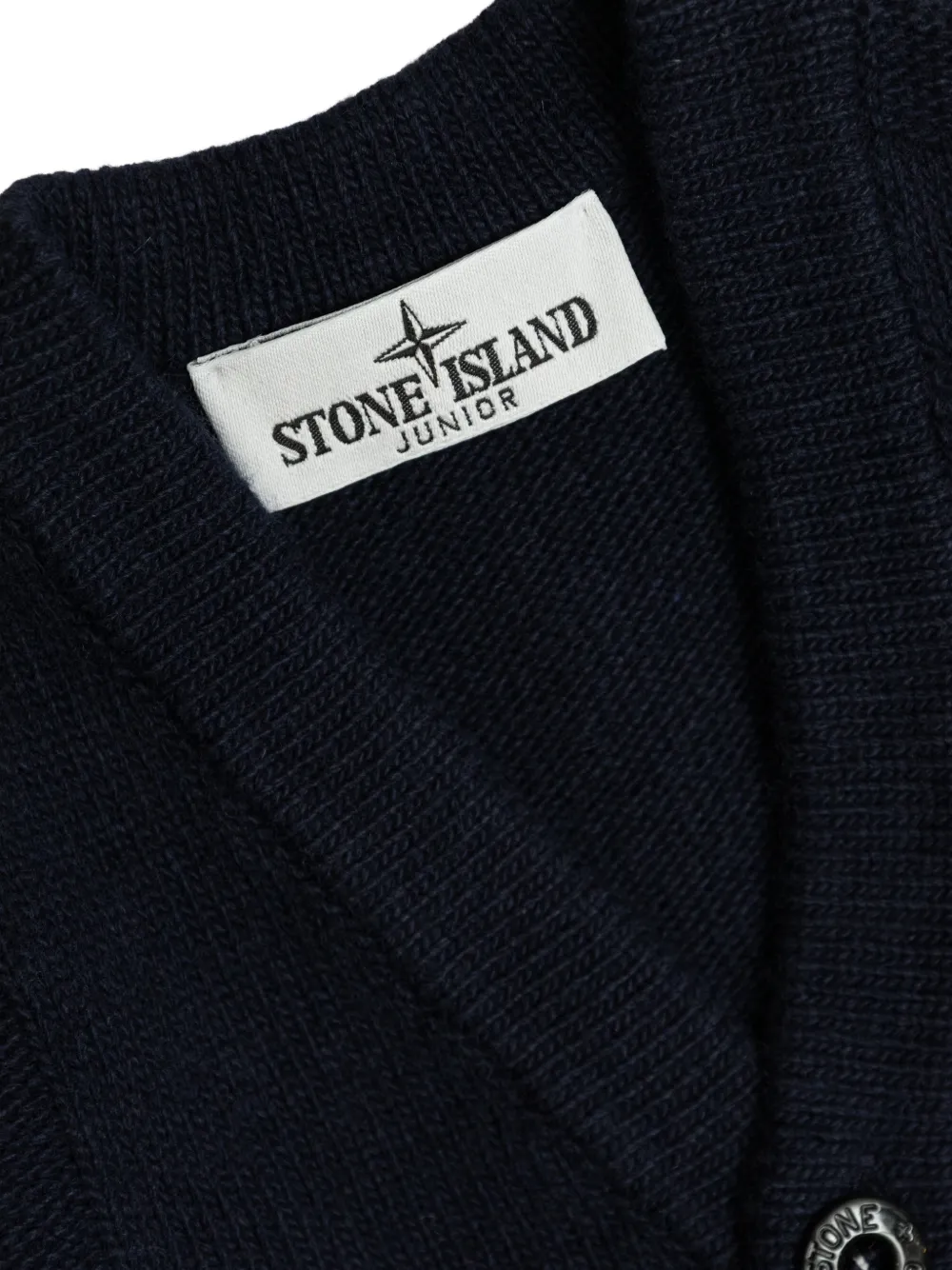 Stone Island Buttoned Logo-detailed Cardigan (set Of Three) In Blue