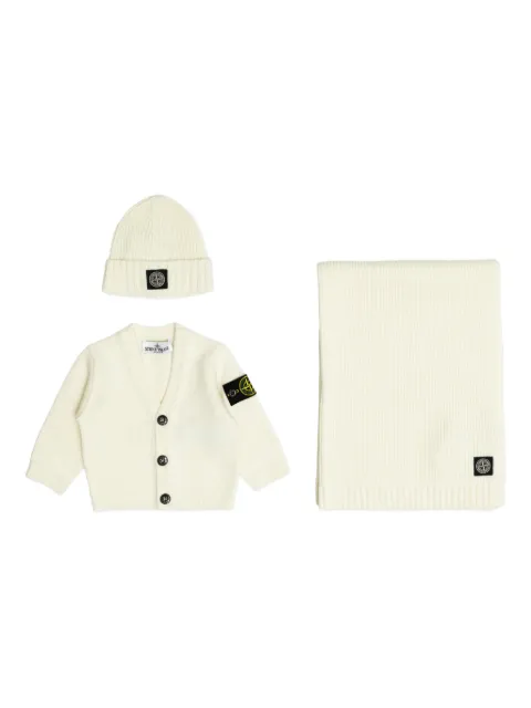 Stone Island Junior buttoned logo-detailed cardigan (set of three)