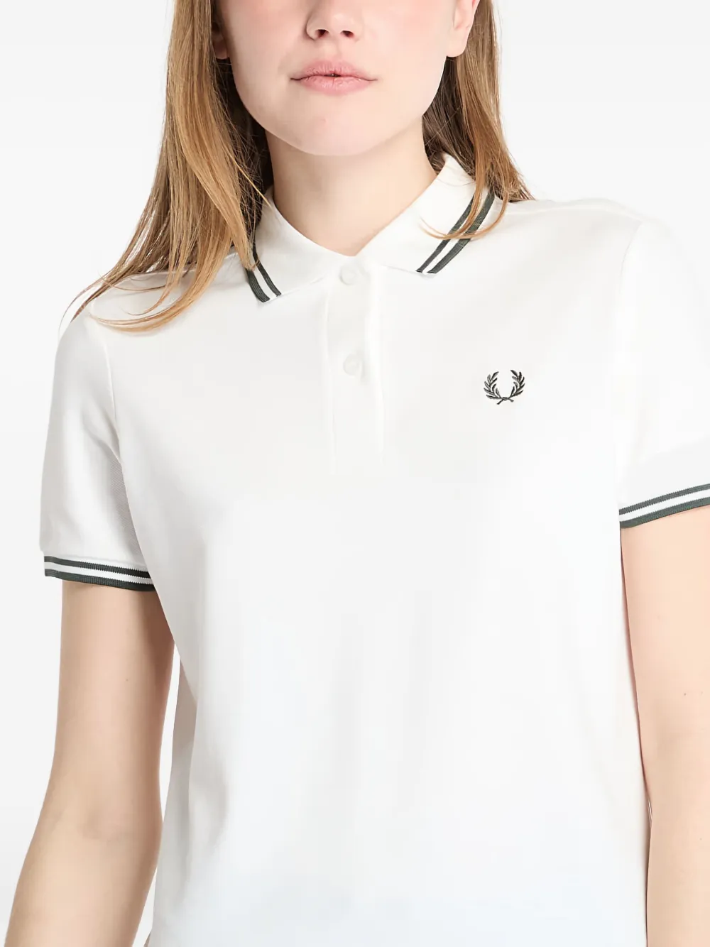 Fred Perry Polo-collar Mini Dress In White